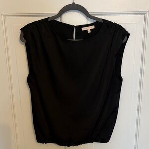 Skies Are Blue Black Silky Top